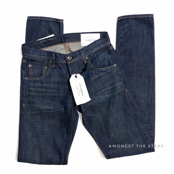 rag & bone Fit 2 Owen Dark Blue Wash Slim Jeans - Picture 3 of 10